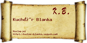 Kuchár Blanka névjegykártya
